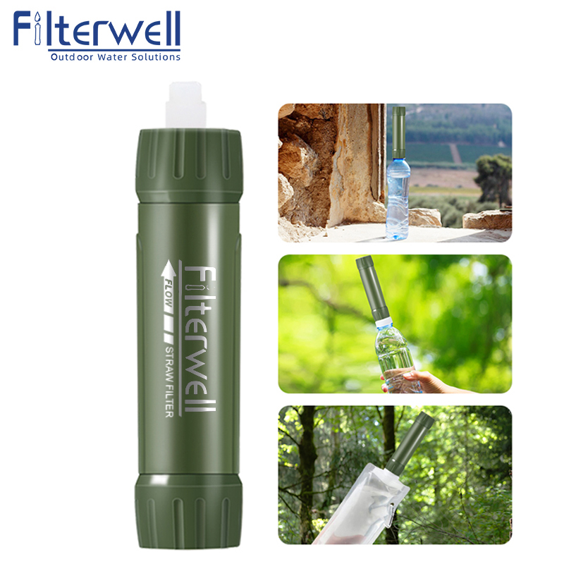 Water Purification Straw - Filterwell yeşil Mini seyahat su filtresi