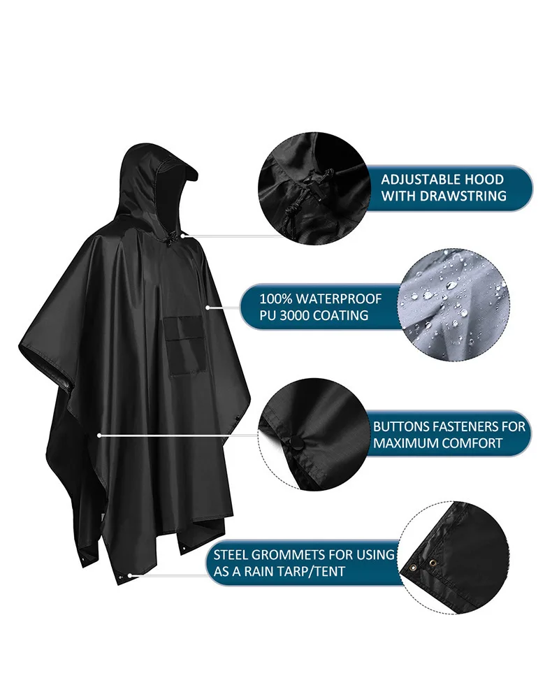 Emergency Poncho Rain - 2026 Kamp ve Yürüyüş İçin 3'ü